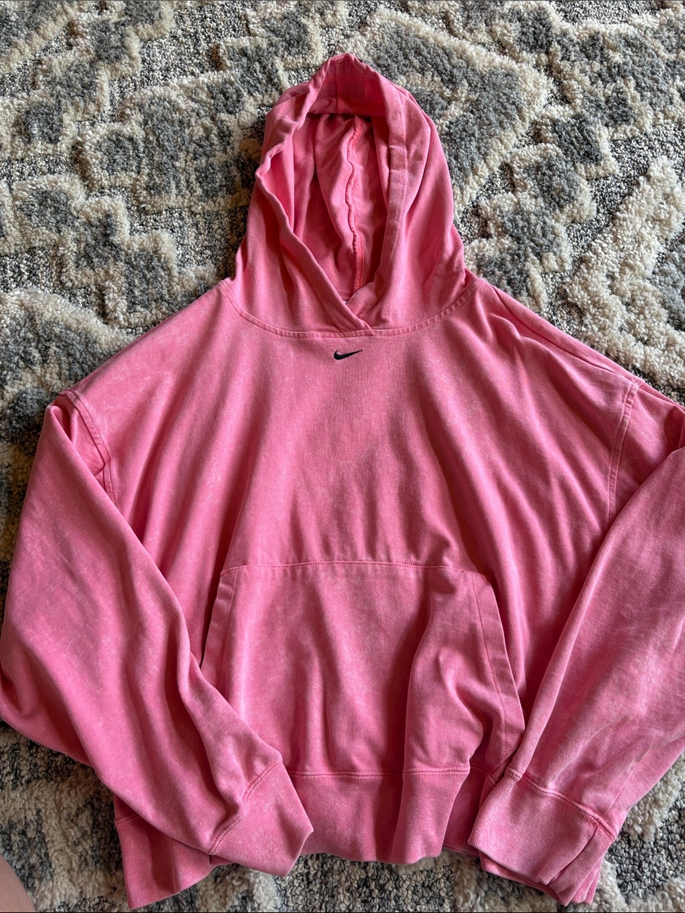 Nike Pink Pullover Hoodie with Small Swoosh